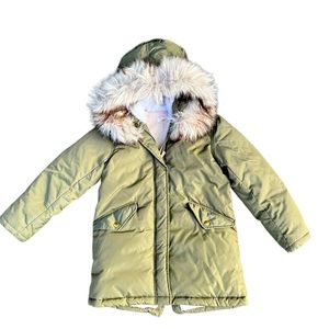 Crewcuts Girls’ Parka Puffer Size 8 Army Green